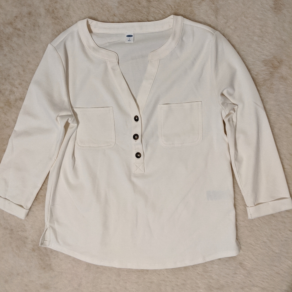 old navy button down ivory shirt